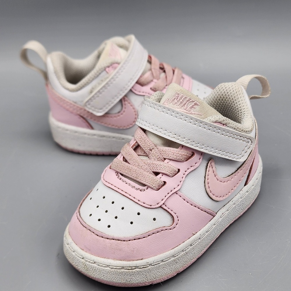 Toddler Baby Size 4 C NIKE Court Borough Low Recraft (TD) White Pink DV5458-105